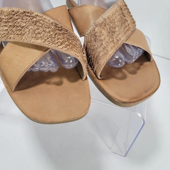 Antelope Stone Crisscross Yasmine Tan Leather Sandals Womens 7-7.5 Summer - Picture 2 of 8